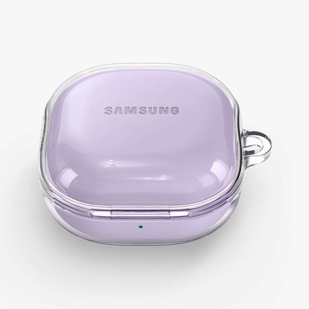 ASD02097 - Galaxy Buds 2 Pro / 2 / Pro / Live Case Ultra Hybrid in crystal clear showing the top and front