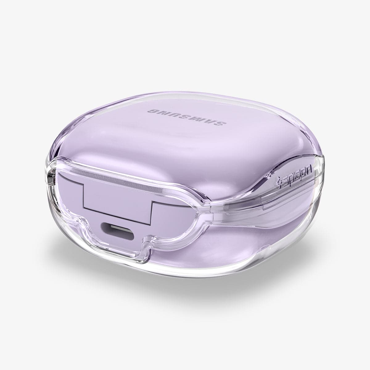 ASD02097 - Galaxy Buds 2 Pro / 2 / Pro / Live Case Ultra Hybrid in crystal clear showing the back, side and top