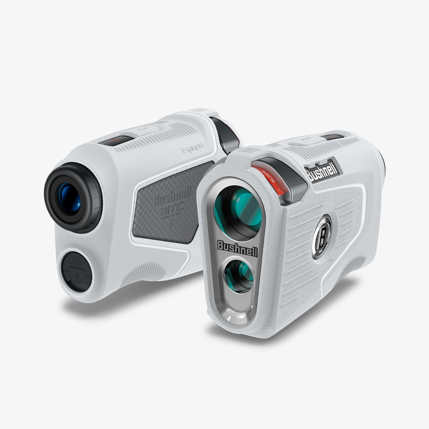 ACS06152 - Bushnell Pro X3 Rangefinder Case Silicone Fit in light gray showing the back, front and sides