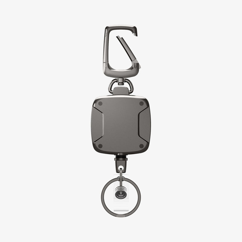 AHP03019 - Carabiner Reel Clip in black showing the back with carabiner open