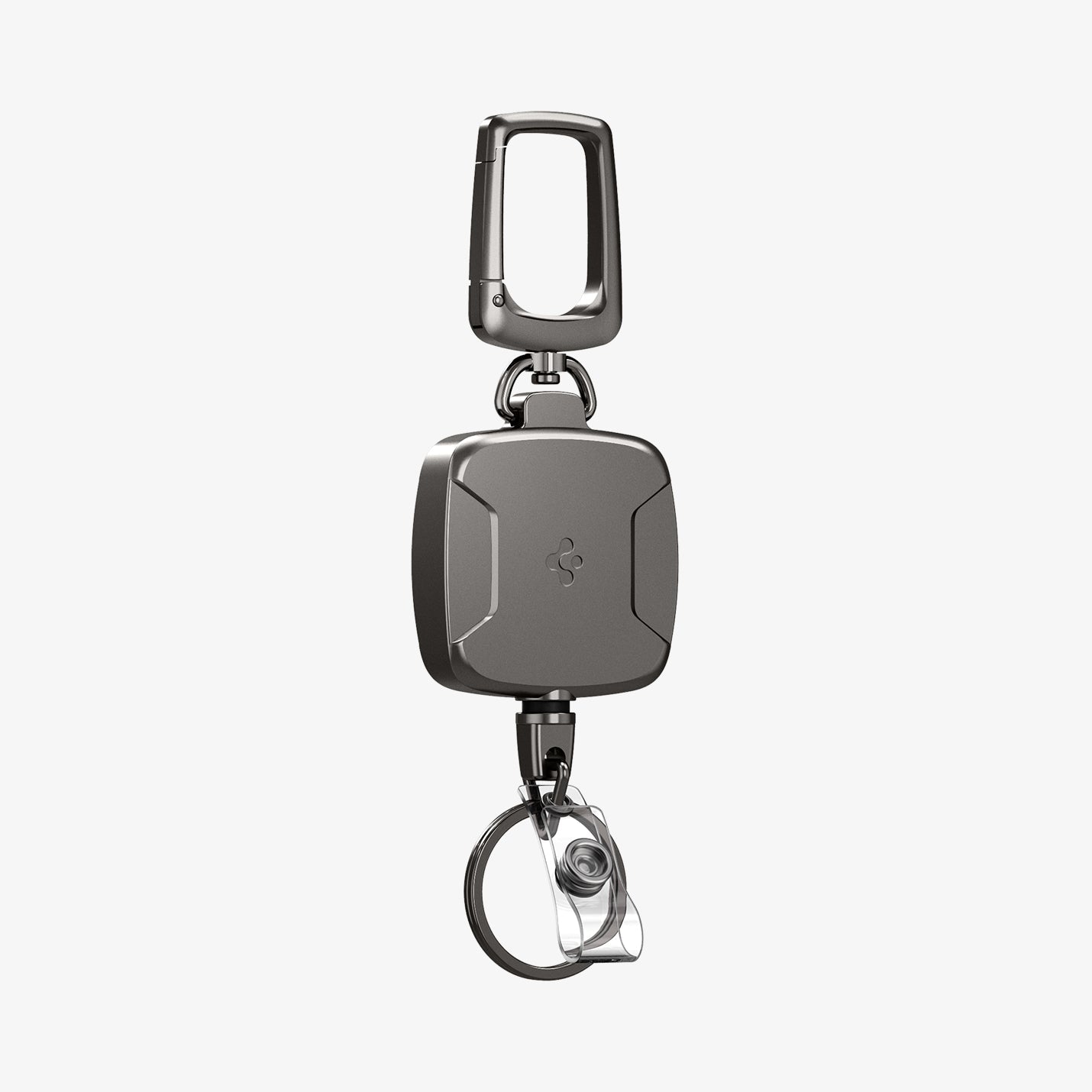 AHP03019 - Carabiner Reel Clip in black showing the front and partial side