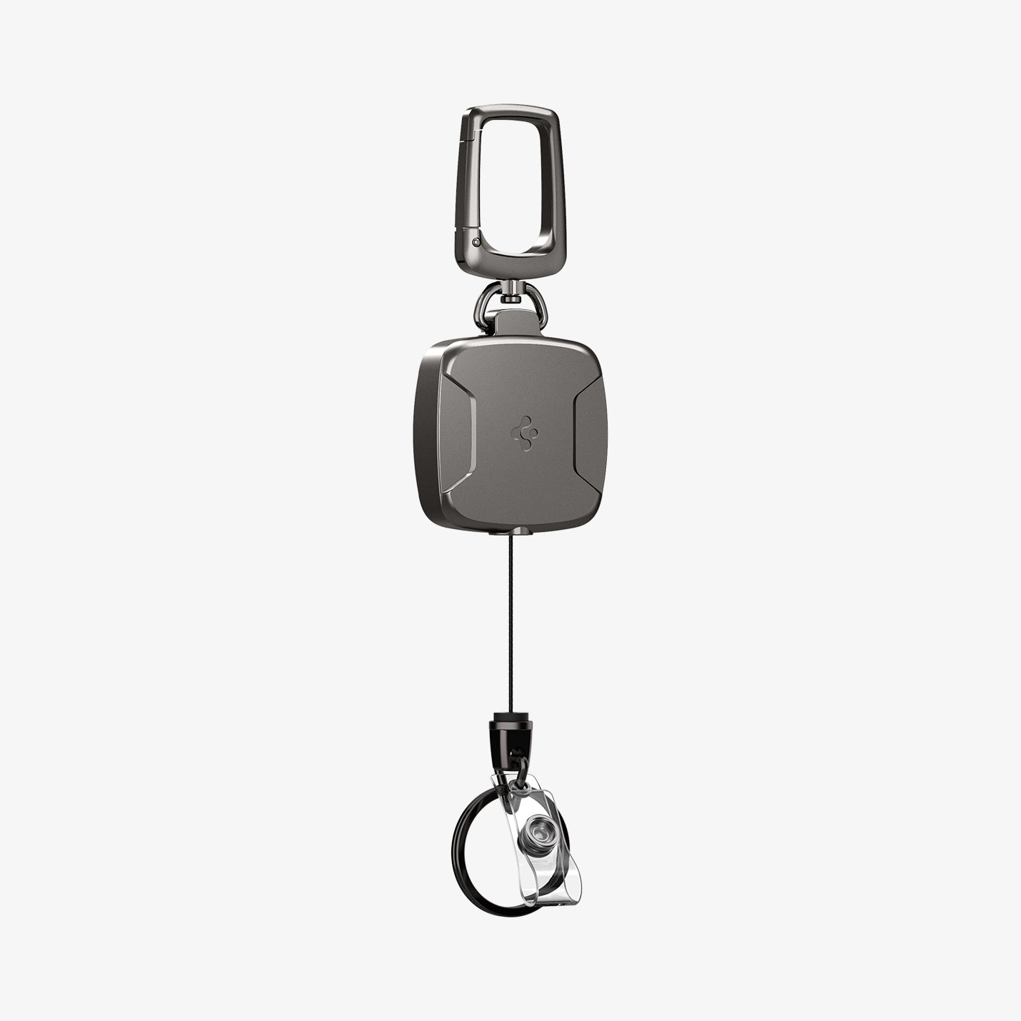 AHP03019 - Carabiner Reel Clip in black showing the back and partial side