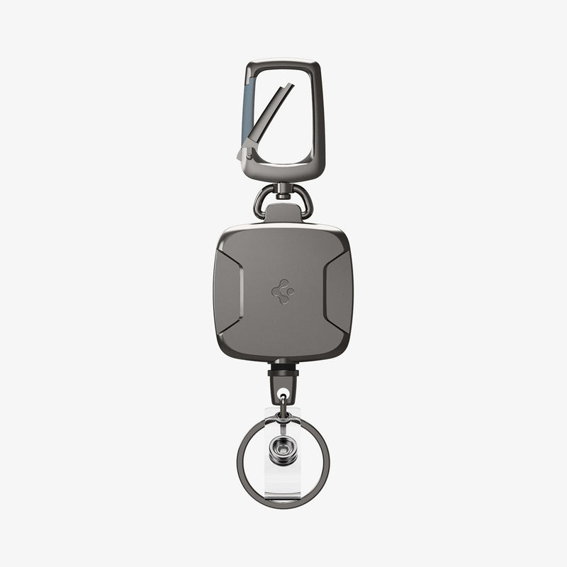 AHP03019 - Carabiner Reel Clip in black showing the front with carabiner open