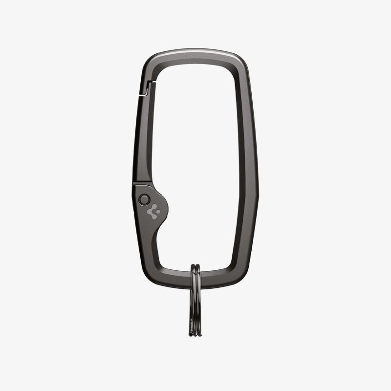 AHP02933 - Carabiner Rugged Type in black showing the front with keyring attached