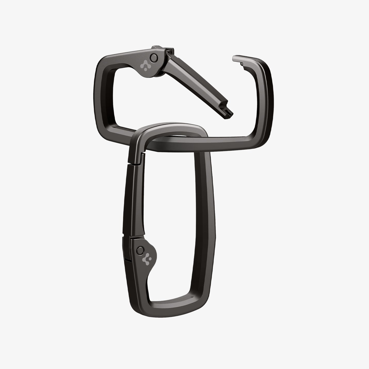 AHP02933 - Carabiner Rugged Type in black showing a carabiner attached to another carabiner