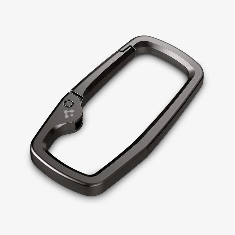 AHP02933 - Carabiner Rugged Type in black showing the front and side laid flat