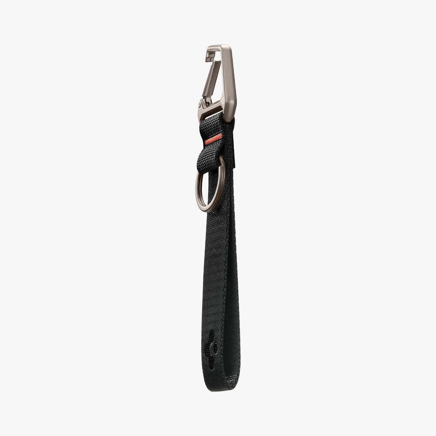 AHP05472 - Carabiner Black Strap + Key Ring showing the front and partial side