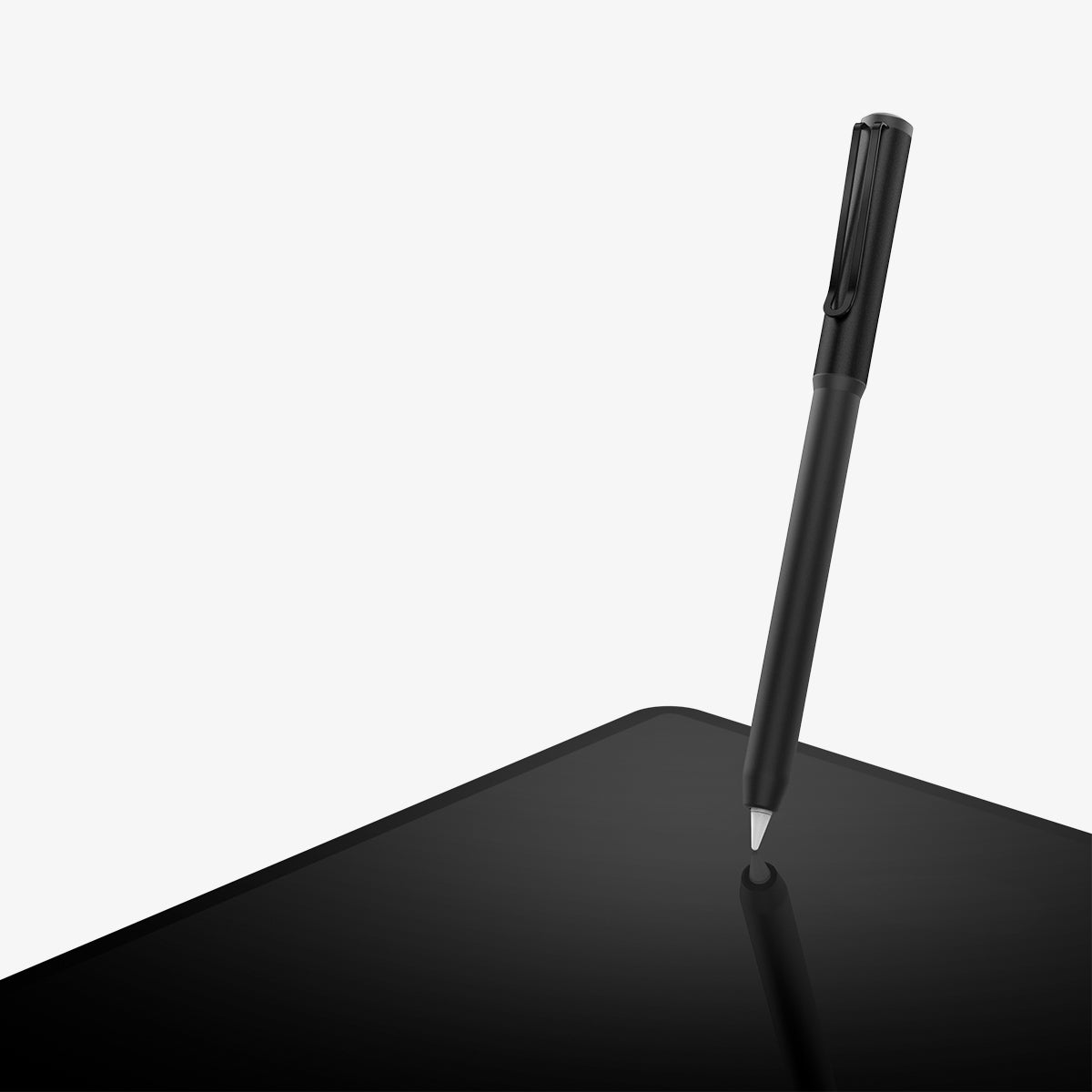 ACS05763 - Apple Pencil Holder DA201 in black showing the pencil hovering slightly above tablet