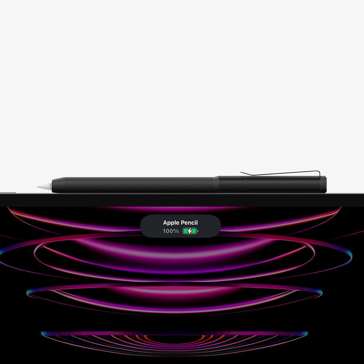ACS05763 - Apple Pencil Holder DA201 in black showing the pencil in slot for tablet case