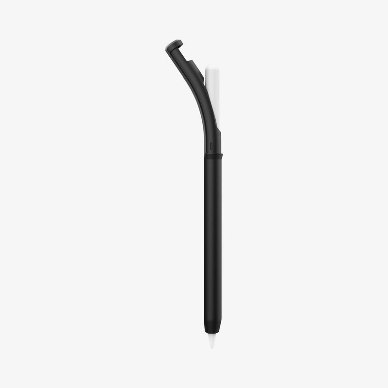 ACS05763 - Apple Pencil Holder DA201 in black showing the side with case bending away from pencil slightly
