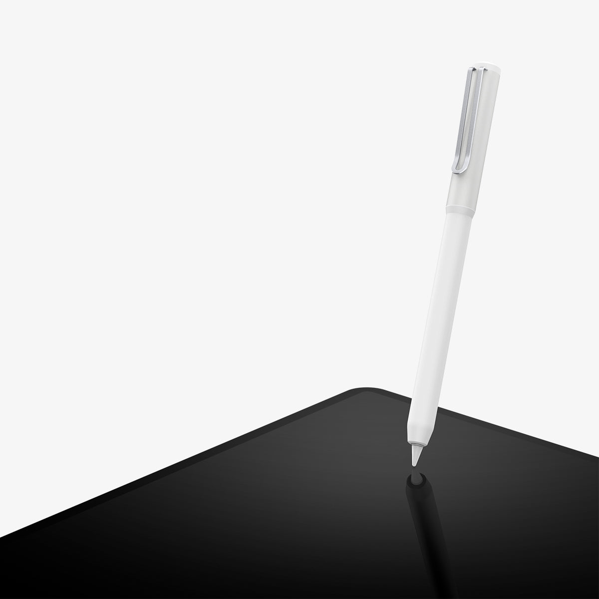 ACS05857 - Apple Pencil Holder DA201 in white showing the pencil hovering slightly above a tablet