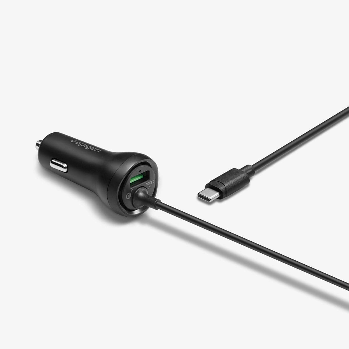 000CP25596 - SteadiBoost™ Built-in USB-C PD3.0 Car Charger showing the car charger and cable end