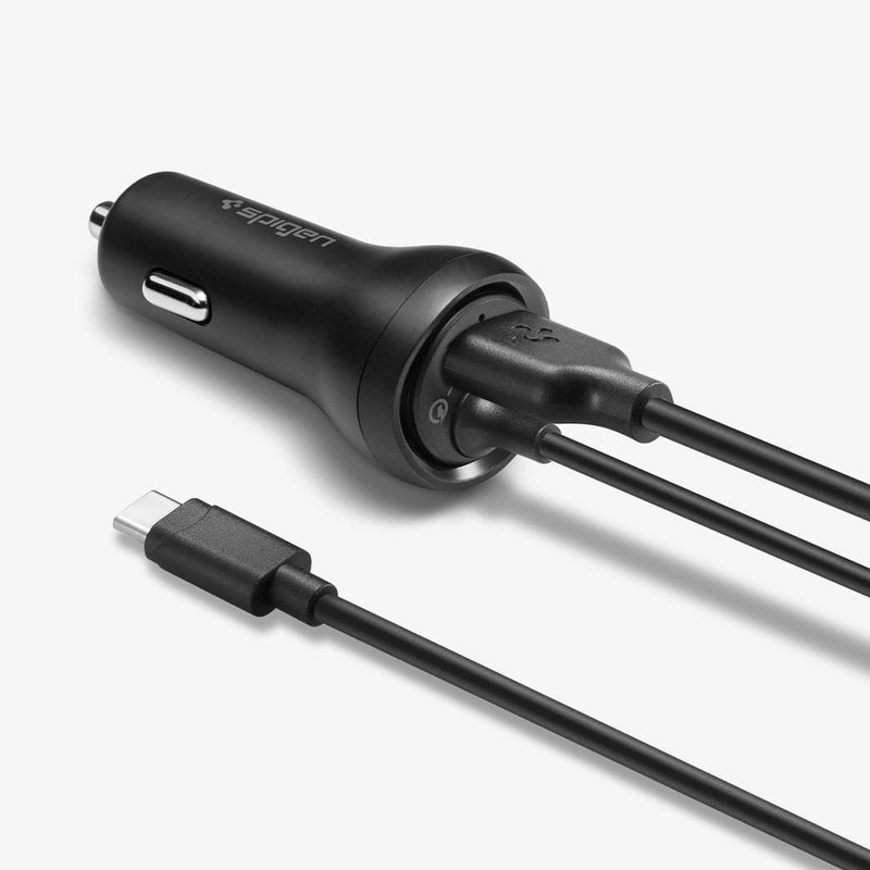 000CP25596 - SteadiBoost™ Built-in USB-C PD3.0 Car Charger showing the front, side and usb-c cable