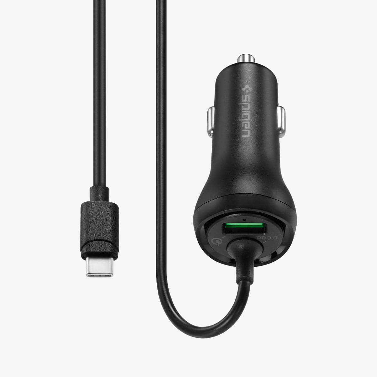 000CP25596 - SteadiBoost™ Built-in USB-C PD3.0 Car Charger showing the front and usb-c cable