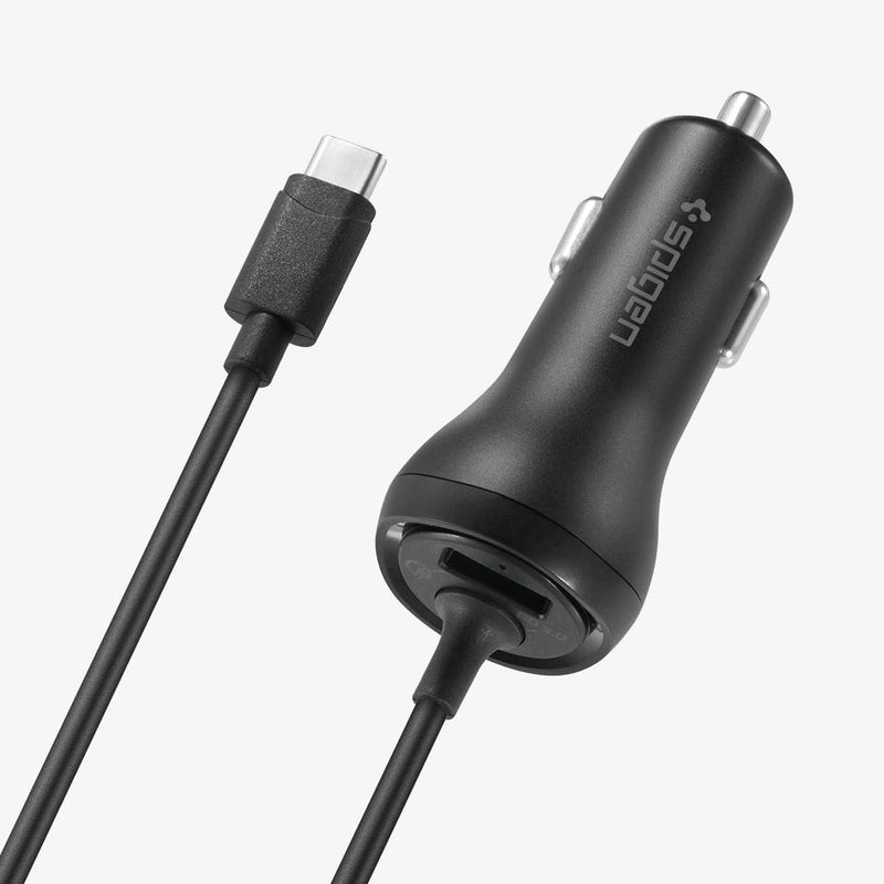 000CP25596 - SteadiBoost™ Built-in USB-C PD3.0 Car Charger showing the front, partial side and usb-c cable