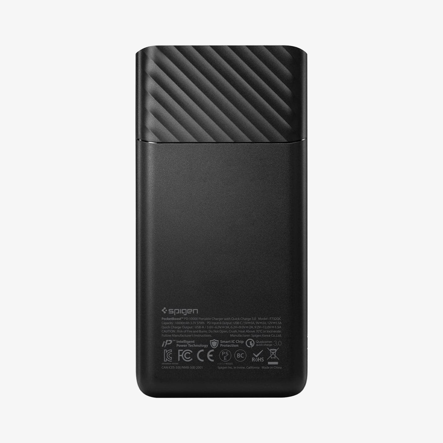 000BA26139 - PocketBoost™ 10,000mAh 18W Portable Charger F732QC in black showing the back