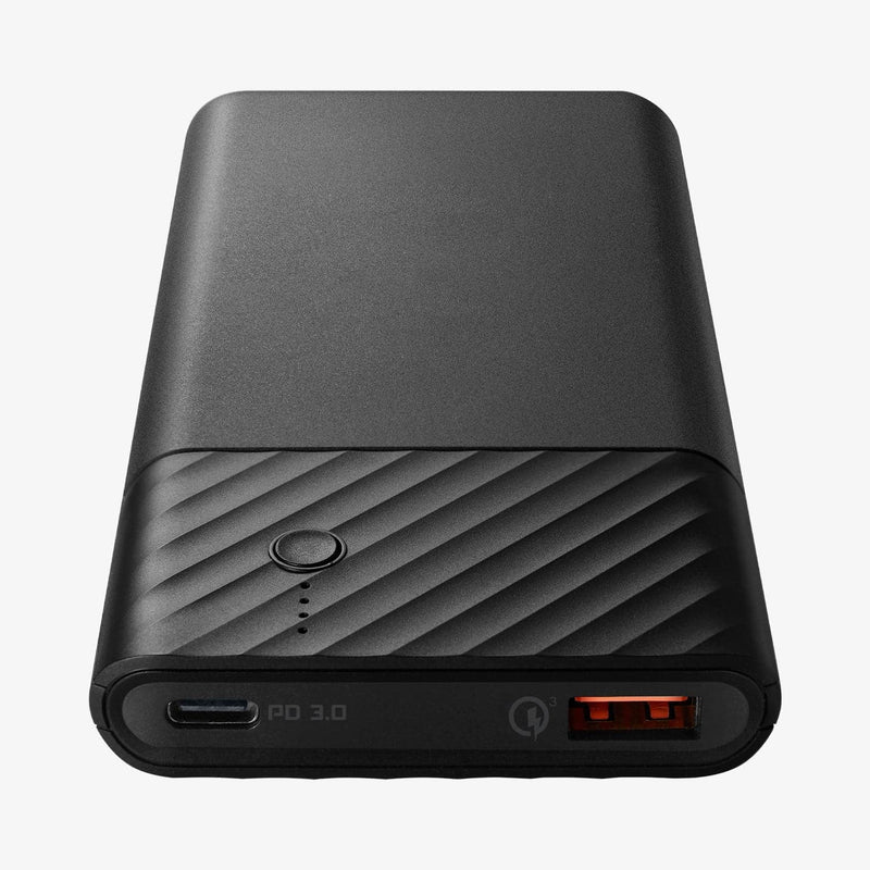 000BA26139 - PocketBoost™ 10,000mAh 18W Portable Charger F732QC in black showing the front and bottom