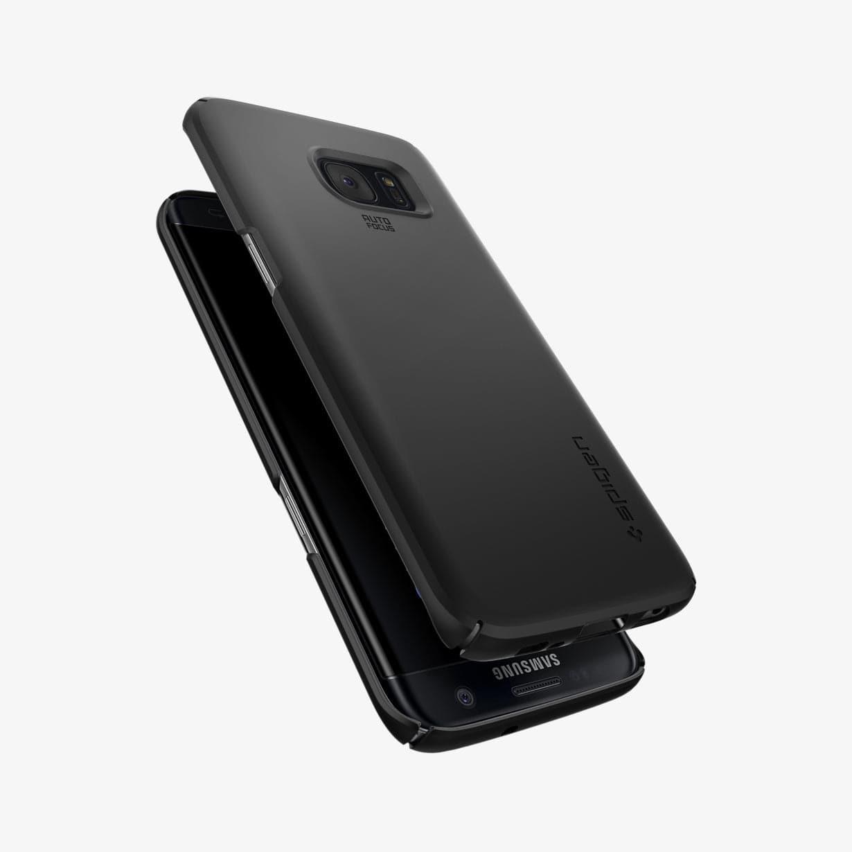 556CS20029 - Galaxy S7 Series Thin Fit Case in black showing the back, sides and front