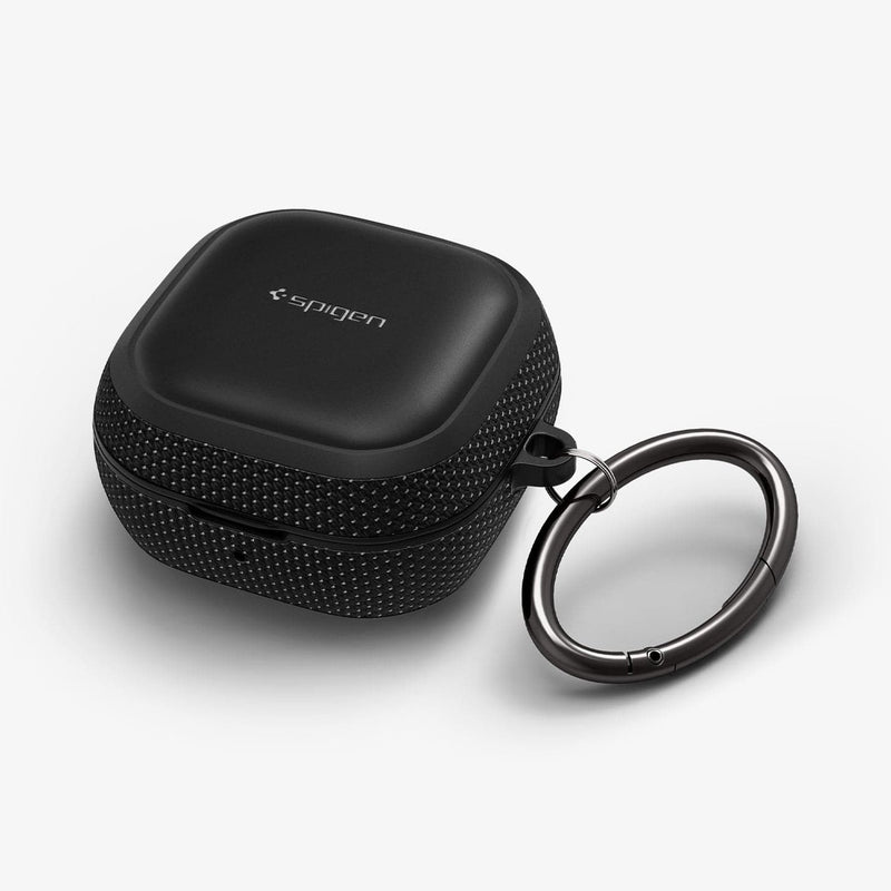 ASD01444 - Galaxy Buds 2 Pro / 2 / Pro / Live Case Classic Fit in black showing the top, front and side with carabiner