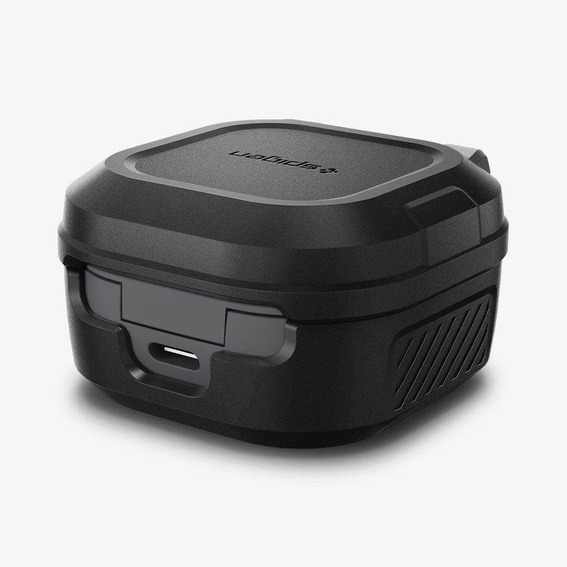 ACS05264 - Galaxy Buds 2 Pro / 2 / Pro / Live Case Lock Fit in matte black showing the front, side and top
