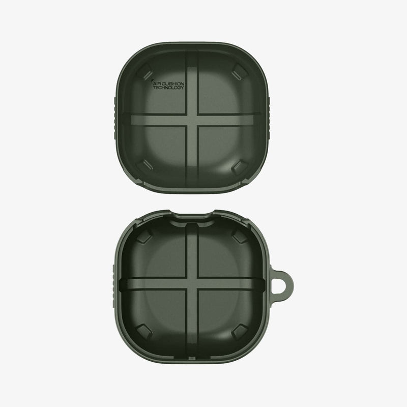 ASD02474 - Galaxy Buds 2 Pro / 2 / Pro / Live Case Rugged Armor in military green showing the inside of case