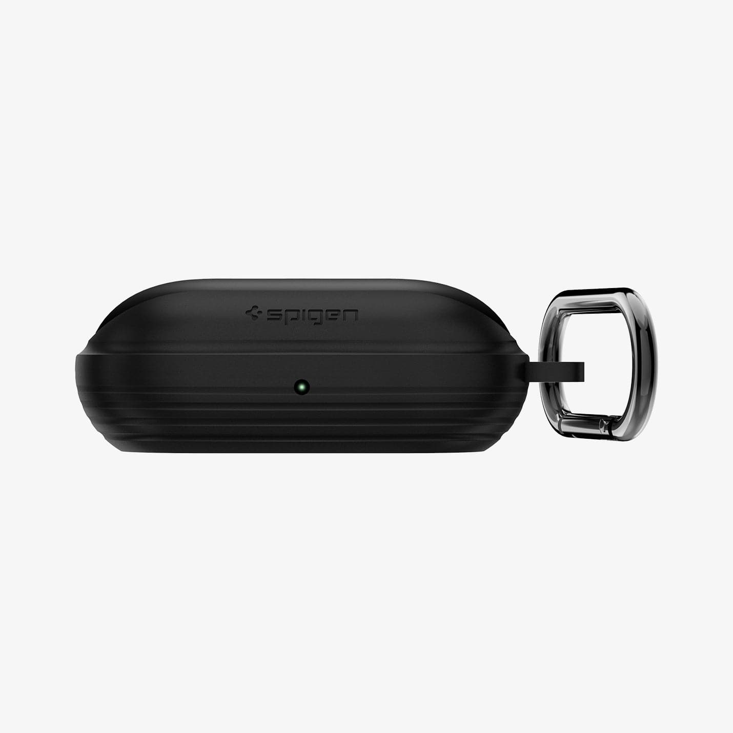 ASD00260 - Galaxy Buds Plus Case Liquid Air in black showing the front and carabiner