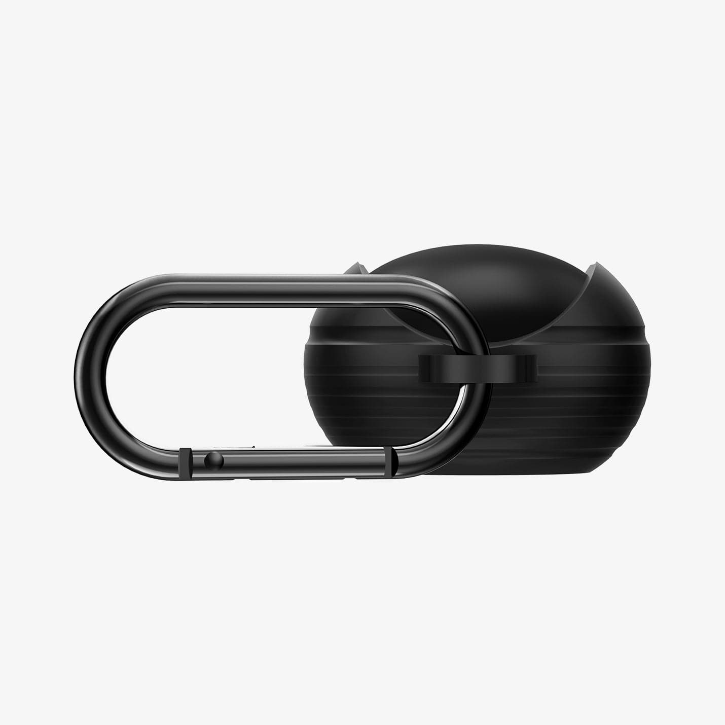 ASD00260 - Galaxy Buds Plus Case Liquid Air in black showing the side with carabiner
