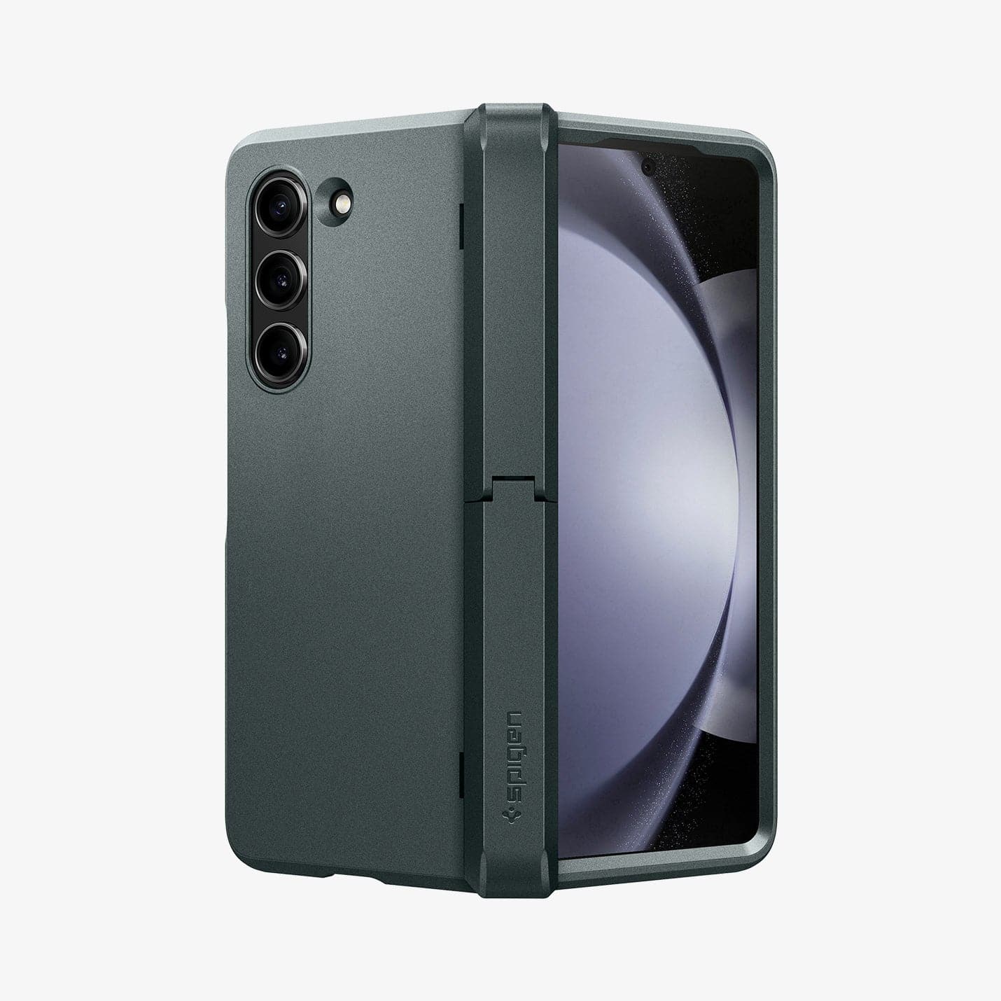 ACS06215 - Galaxy Z Fold 5 Case Tough Armor Pro P in abyss green showing the back, hinge and front