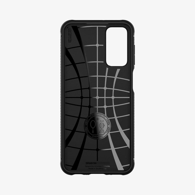 ACS04160 - Galaxy M23 Rugged Armor Case in matte black showing the inside of case