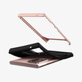 ACS01575 - Galaxy Note 20 Ultra Neo Hybrid Case in bronze showing the hard layer of case hovering above the device and soft layer