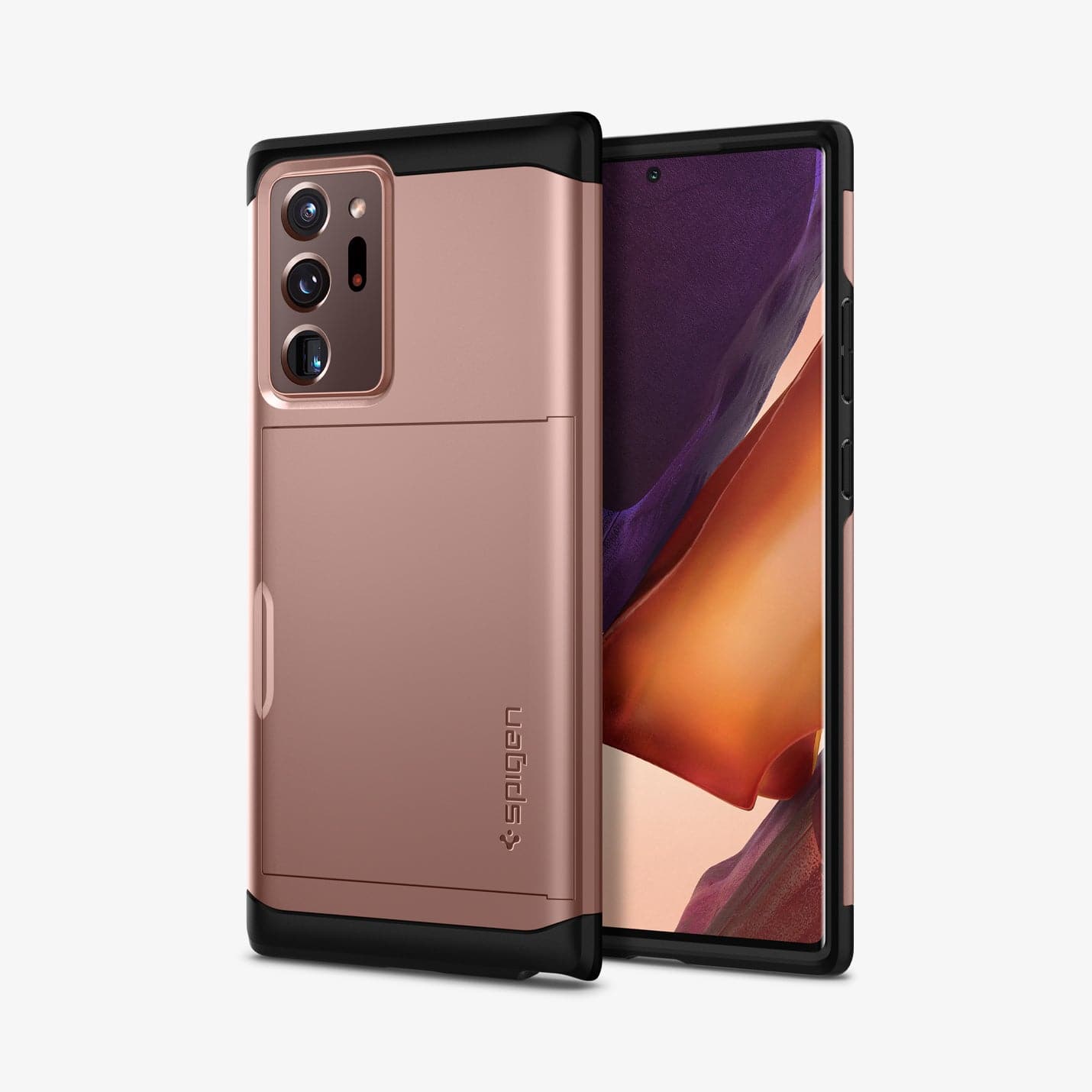 ACS01573 - Galaxy Note 20 Ultra Slim Armor CS Case in bronze showing the back and front