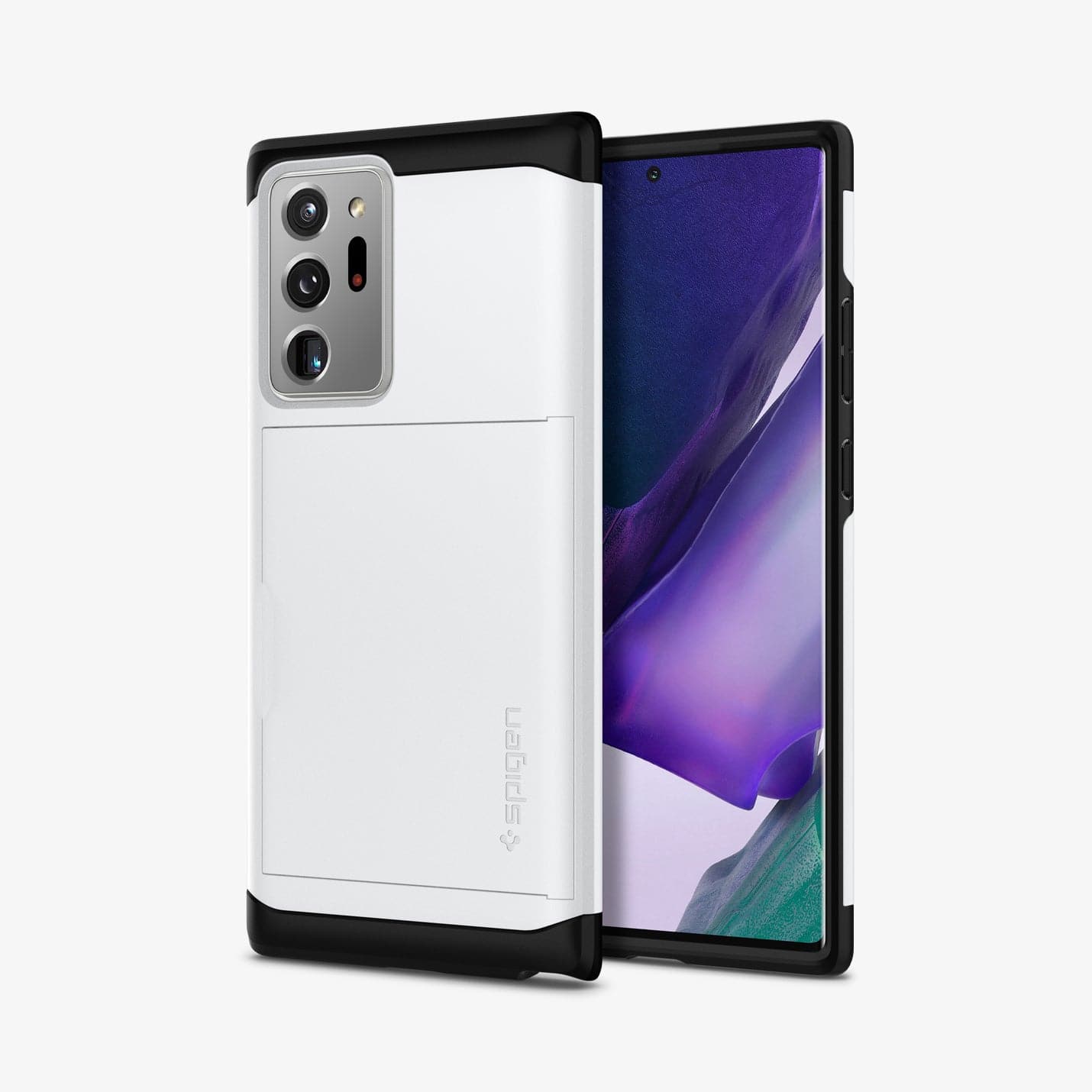 ACS01572 - Galaxy Note 20 Ultra Slim Armor CS Case in white showing the back and front