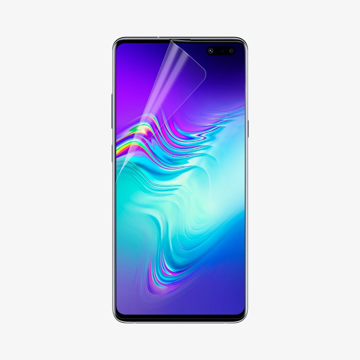 614FL26350 - Galaxy S10 Neo Flex Screen Protector showing the front with screen protector slightly folding away