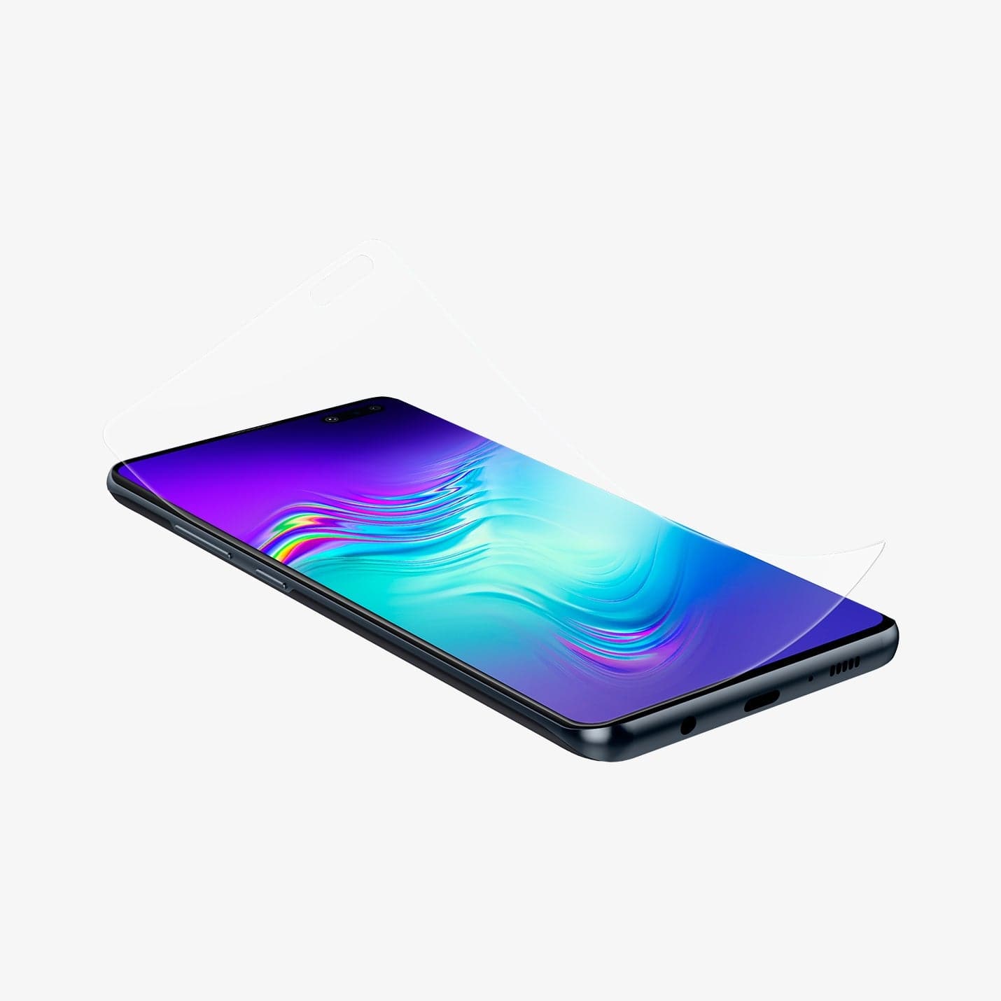 614FL26350 - Galaxy S10 Neo Flex Screen Protector showing the front, side and bottom