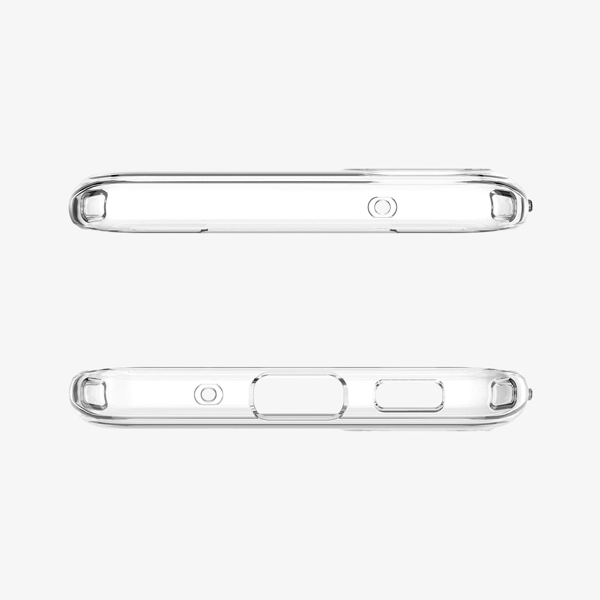 ACS01139 - Galaxy S20 Liquid Crystal Case in crystal clear showing the top and bottom