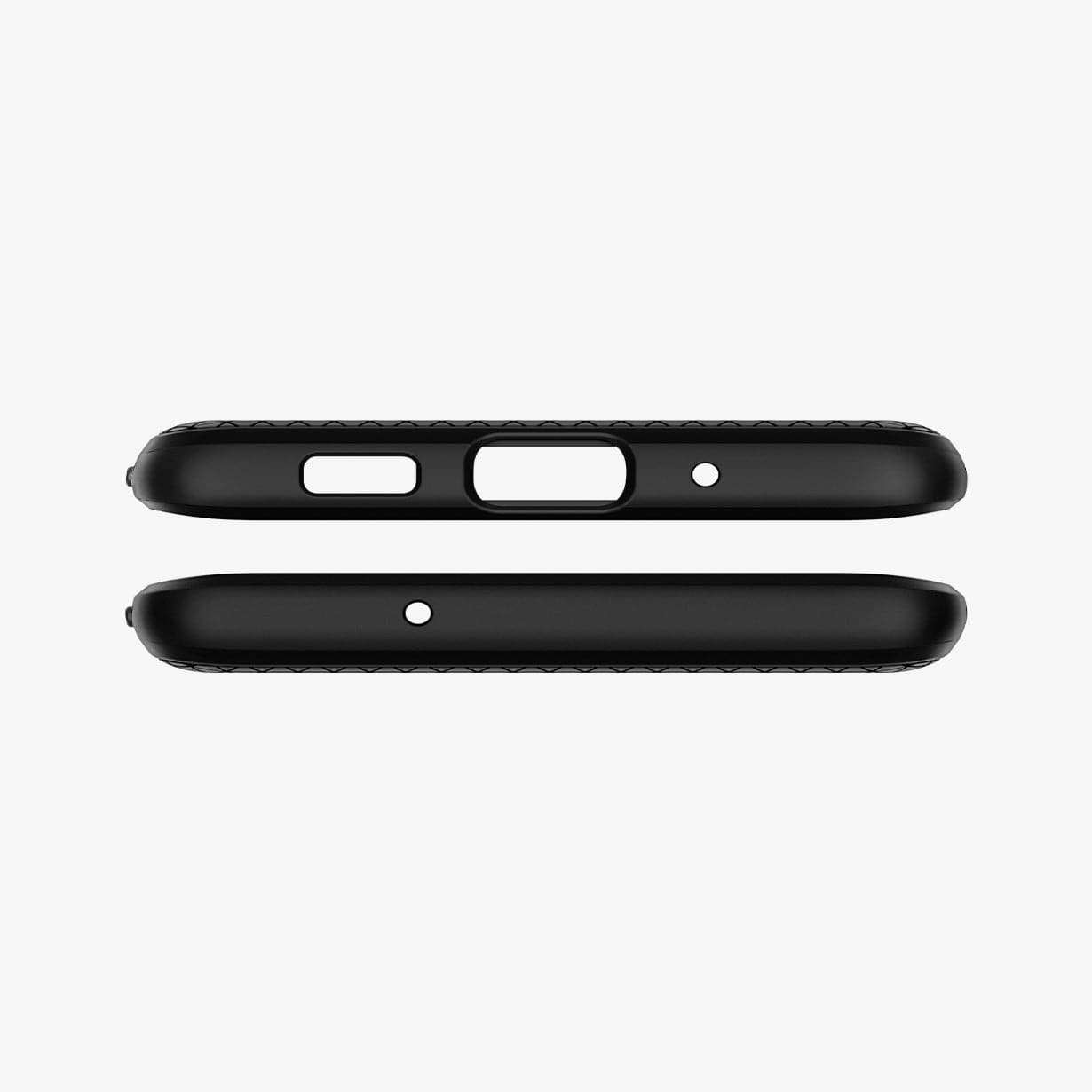 ACS00754 - Galaxy S20 Plus Liquid Air Case in black showing the top and bottom