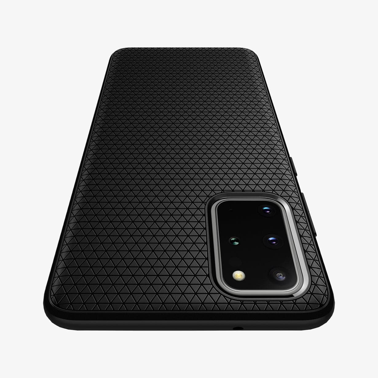 ACS00754 - Galaxy S20 Plus Liquid Air Case in black showing the back and top zoomed in