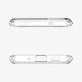 ACS00755 - Galaxy S20 Plus Ultra Hybrid Case in crystal clear showing the top and bottom