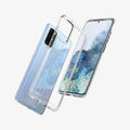 ACS00755 - Galaxy S20 Plus Ultra Hybrid Case in crystal clear showing the back, front, inside and sides