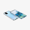 ACS00755 - Galaxy S20 Plus Ultra Hybrid Case in crystal clear showing the back, front, sides and bottom