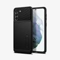 ACS02410 - Galaxy S21 Plus Slim Armor Case in black showing the back and front
