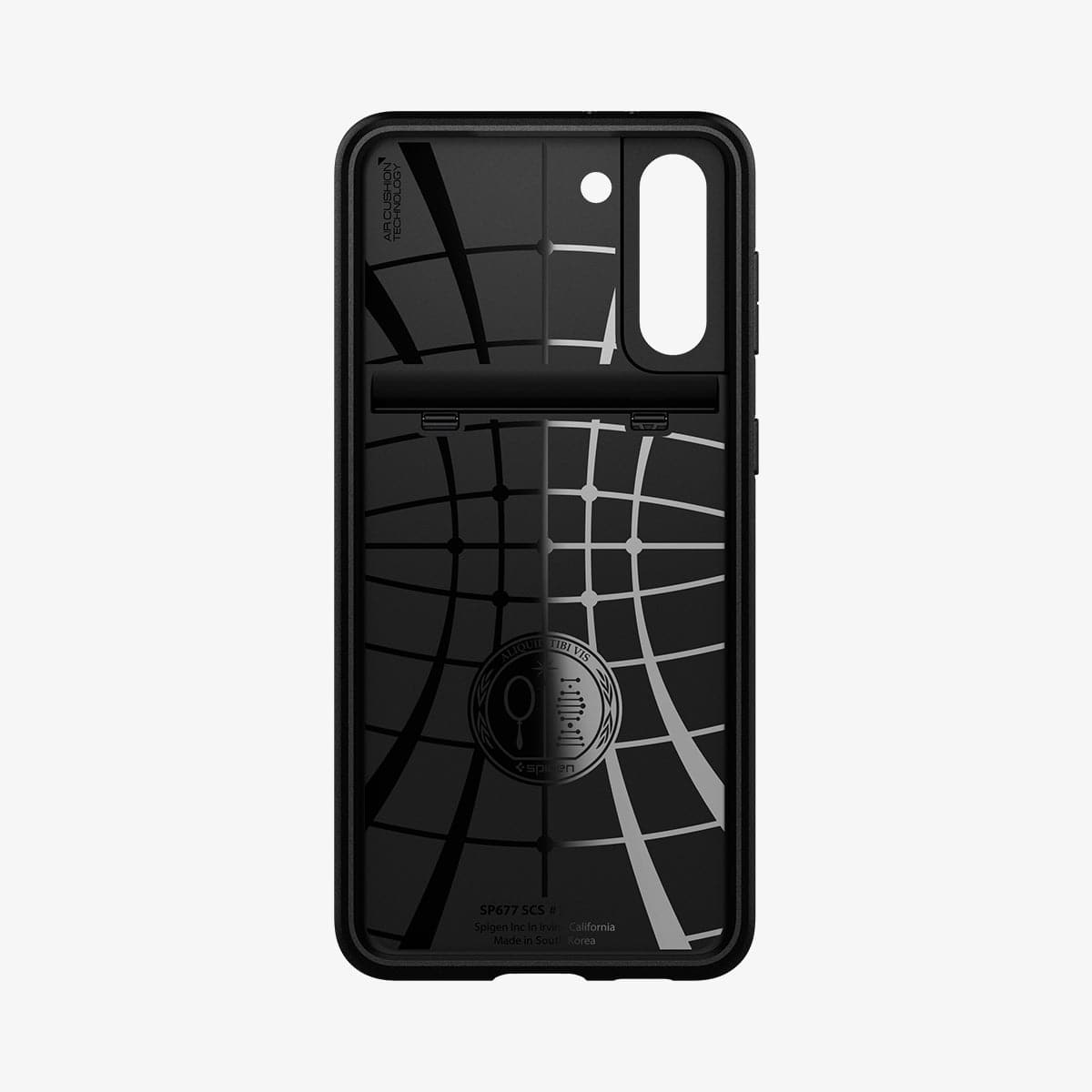 ACS02428 - Galaxy S21 Slim Armor CS Case in black showing the inside of case