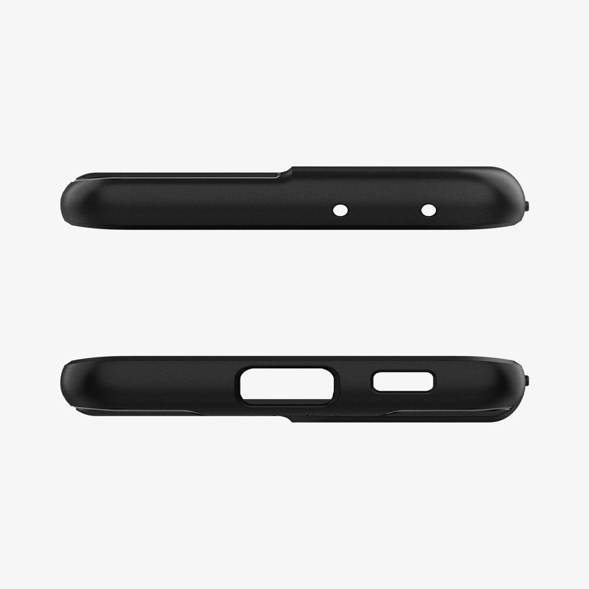 ACS02377 - Galaxy S21 Ultra Core Armor Case in matte black showing the top and bottom