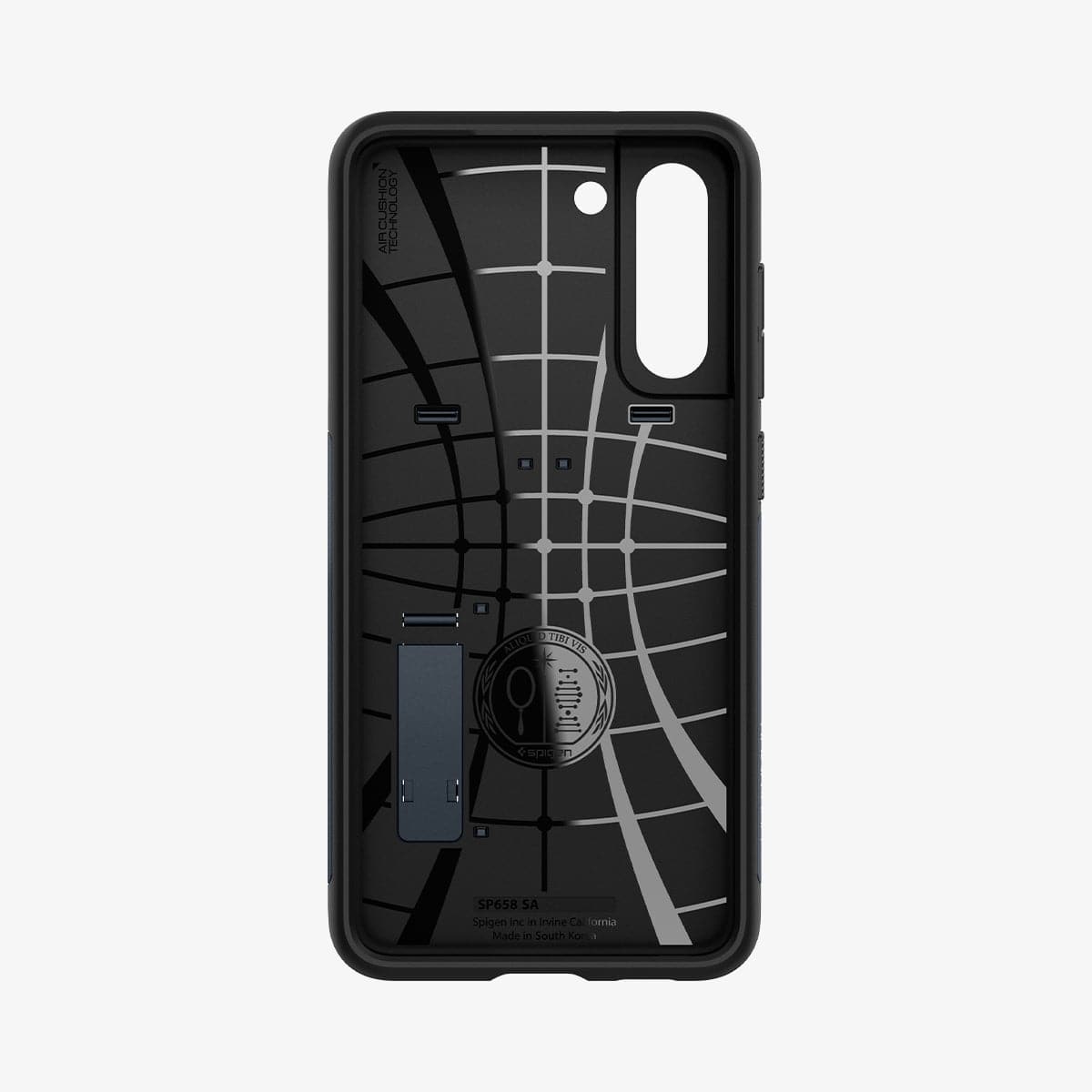 ACS03152 - Galaxy S21 FE Slim Armor Case in metal slate showing the inside of case