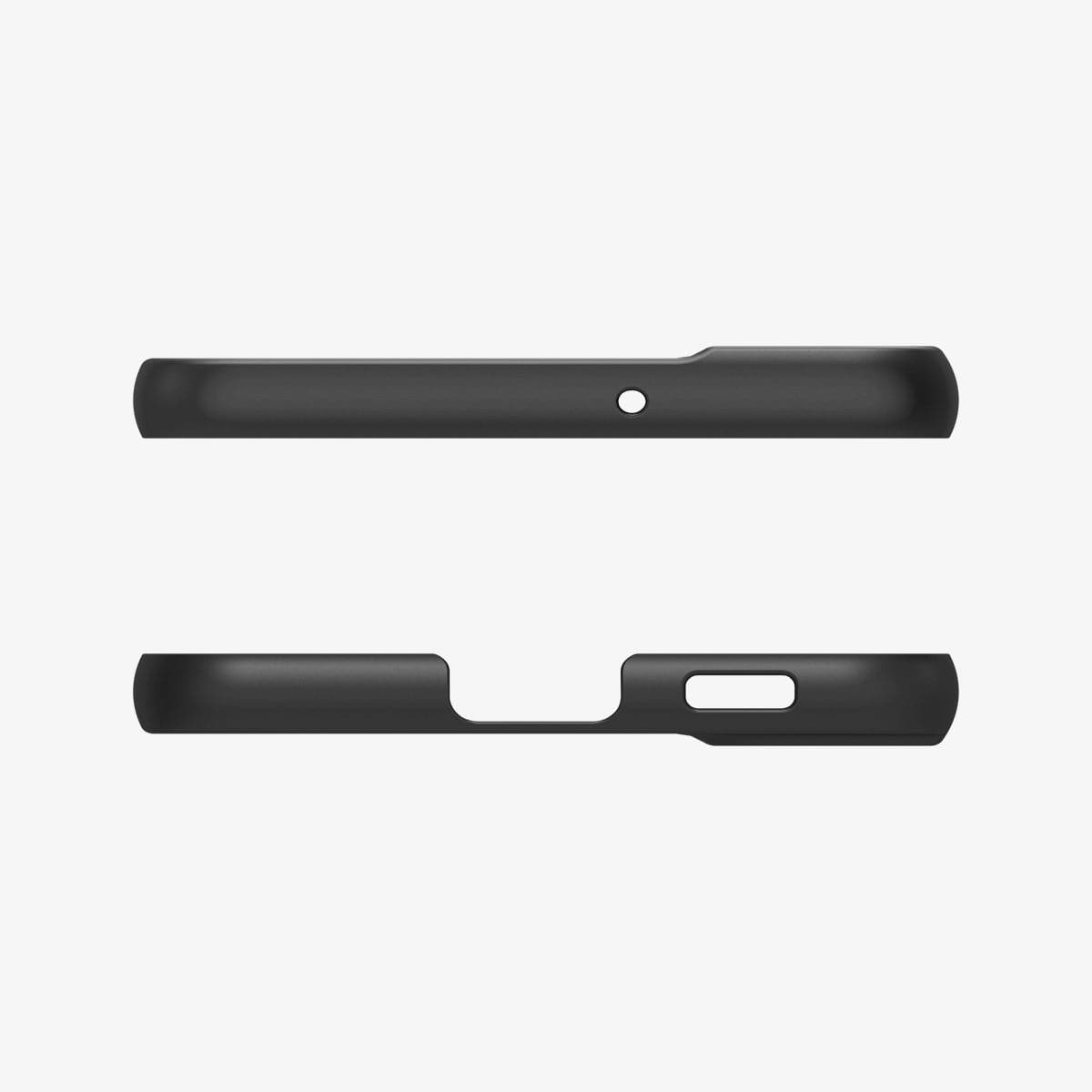 ACS04381 - Galaxy S22 5G Case AirSkin in black showing the top and bottom with precise cutouts