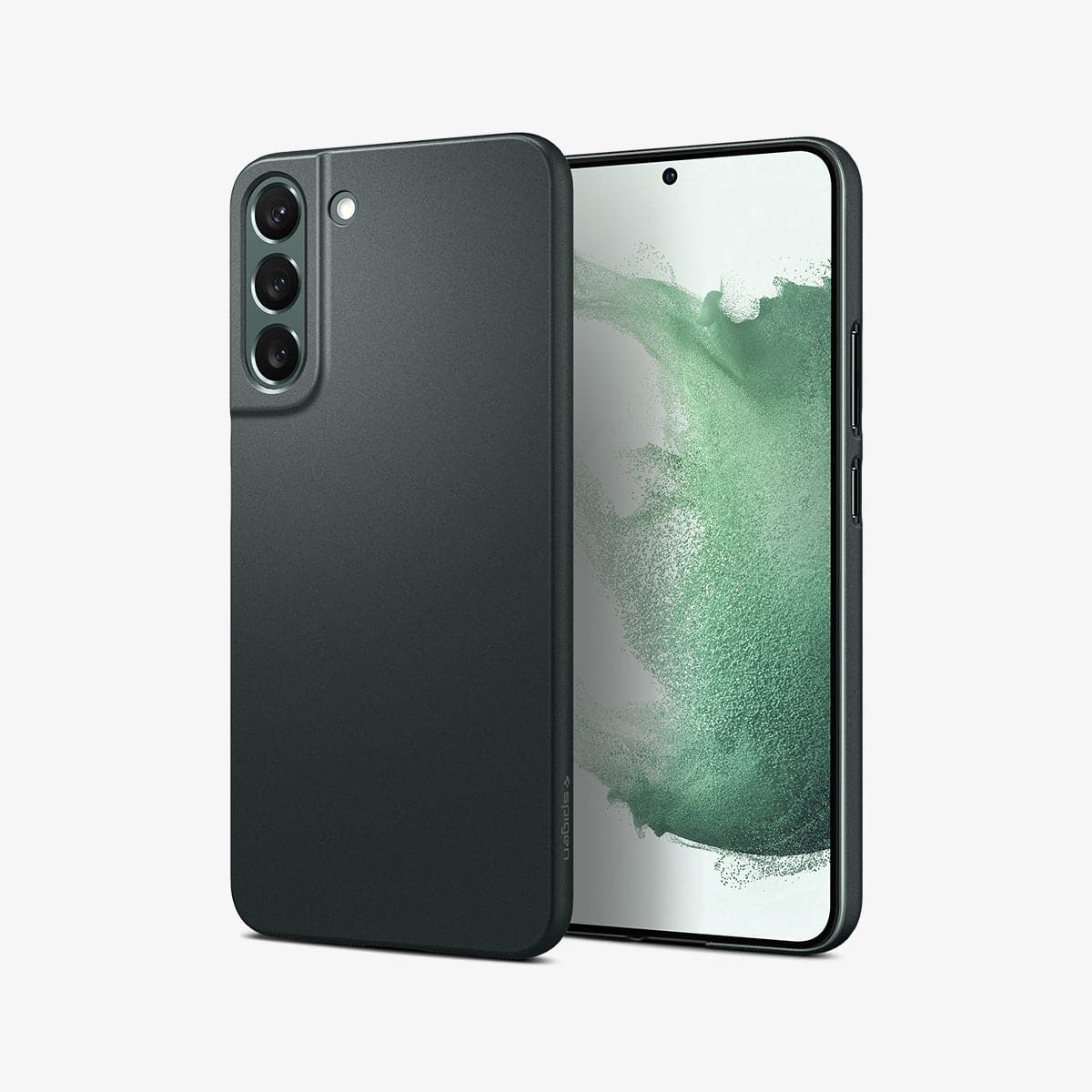 ACS04388 - Galaxy S22 5G Case AirSkin in abyss green showing the back and front
