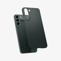 ACS04388 - Galaxy S22 5G Case AirSkin in abyss green showing the back with case hovering away from device