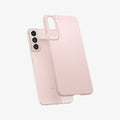 ACS04389 - Galaxy S22 5G Case AirSkin in misty pink showing the back with case hovering away from device
