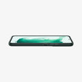 ACS04386 - Galaxy S22 5G Case Liquid Air in abyss green showing the side and partial front with device laying flat
