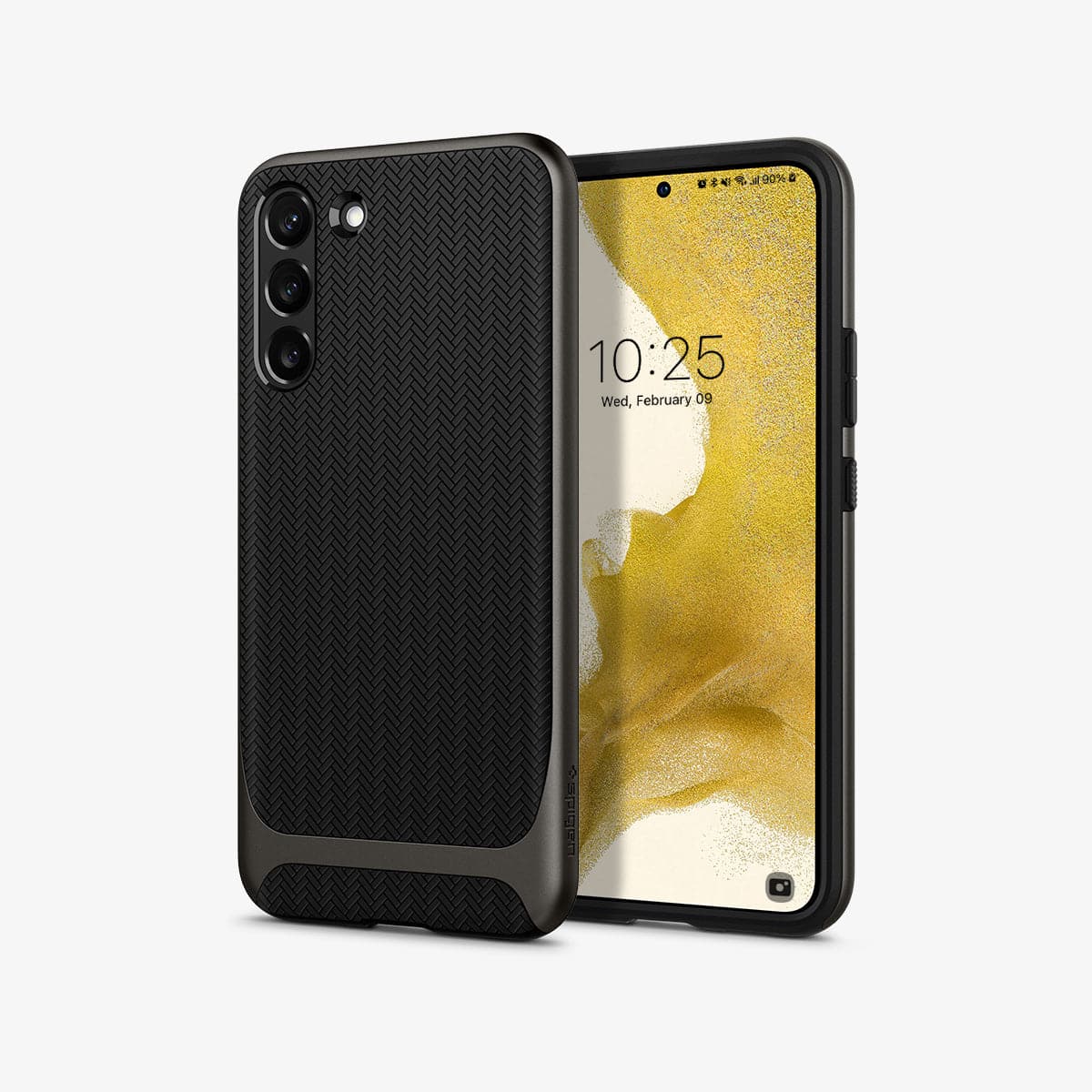 ACS03993 - Galaxy S22 5G Case Neo Hybrid in gunmetal showing the back and front